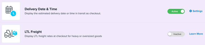 A screenshot showing an enabled and disabled advanced feature