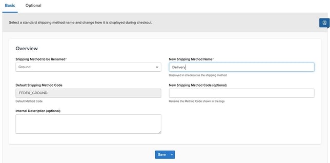 Create a Custom Method Name for your shipping method