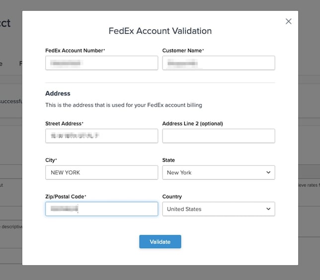 FedExAccountValidation