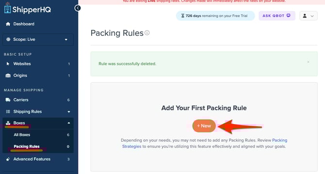 Create Packing Rule
