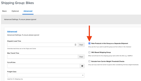 Rate As Separate Shipment
