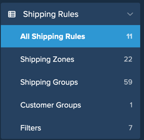 Location of All Shipping Rules option under Shipping Rules menu on dashboard.