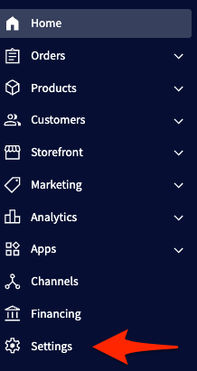 BigCommerce Dashboard Settings