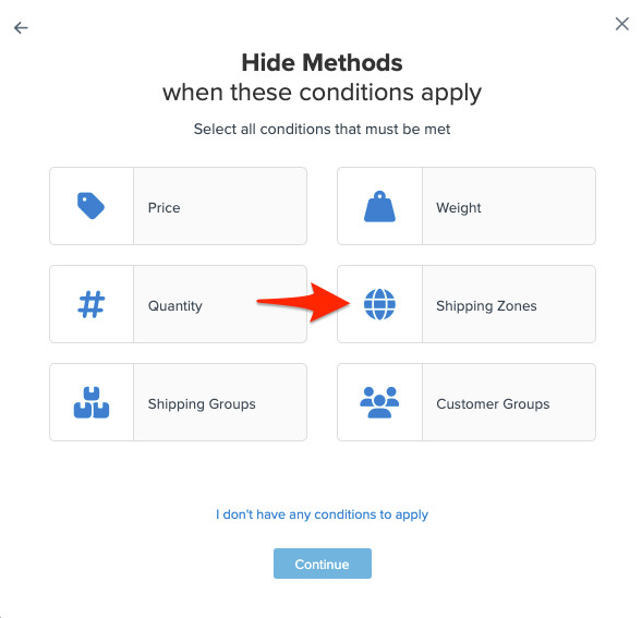 Shipping Zone Condition