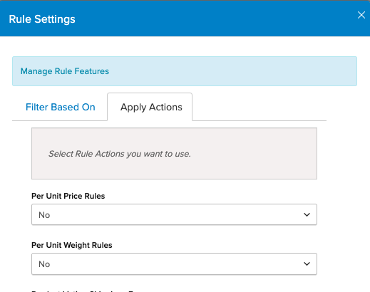 Per Unit Price/Weight Rules