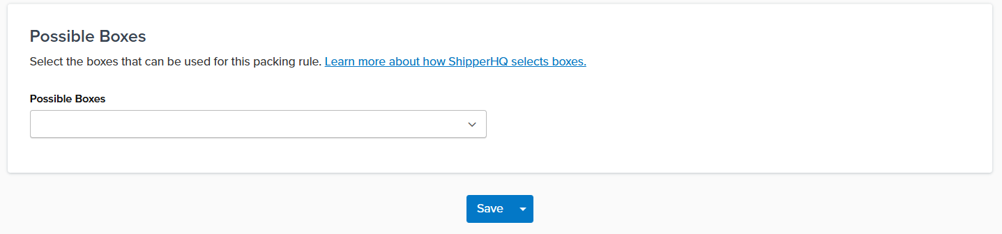 assigning possible boxes in the packing rule