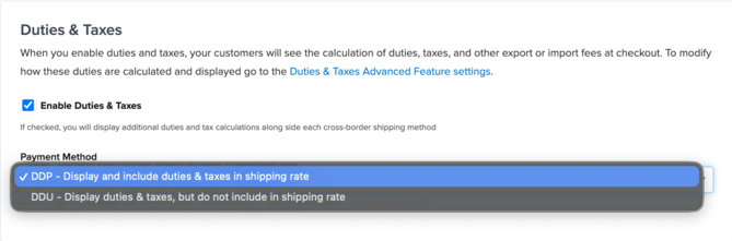 Use Case: Excluding a Shipping Zone from Duties & Taxes