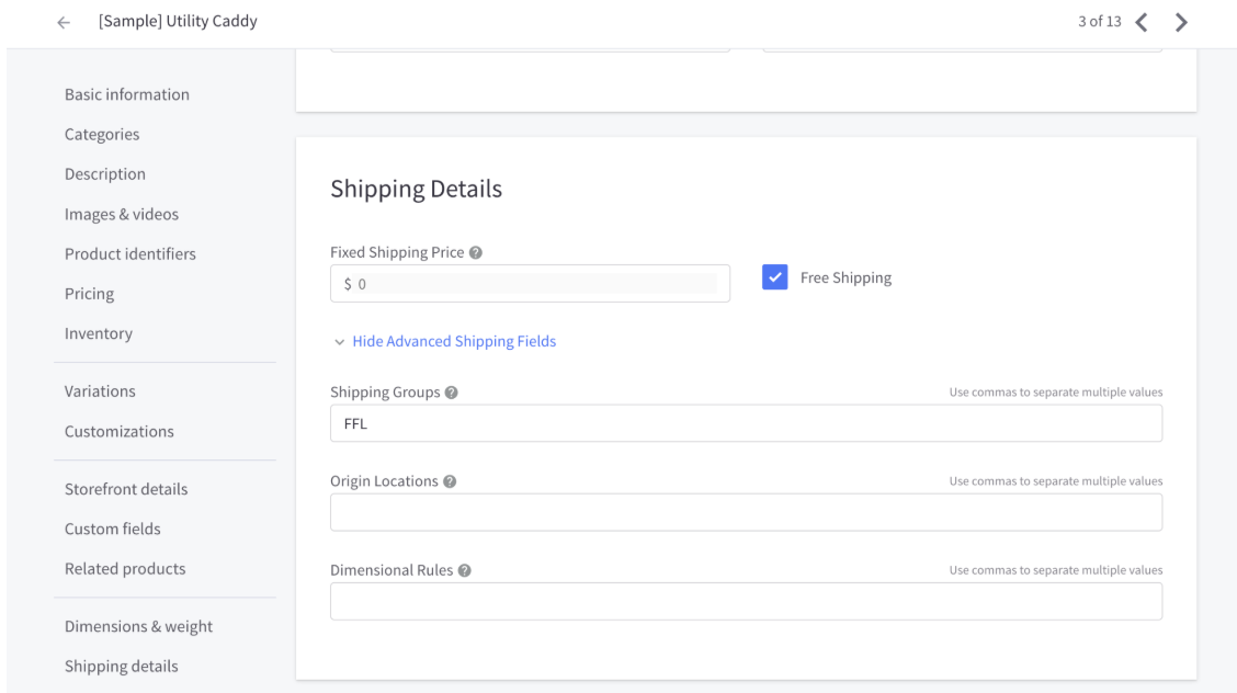Product-level Free Shipping