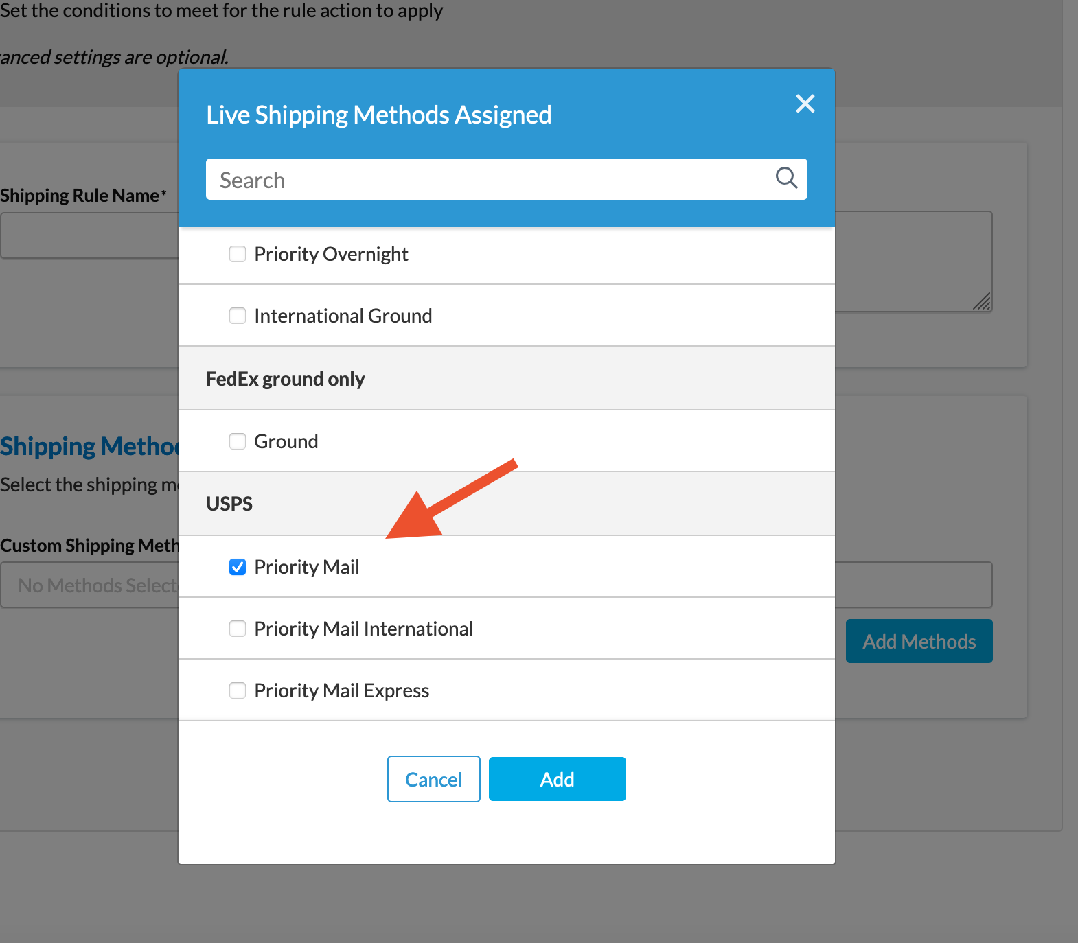 Select Carrier Method