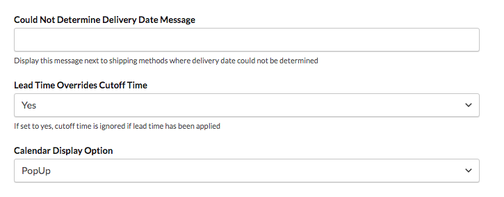 ShipperHQ Delivery Date & Time additional settings field