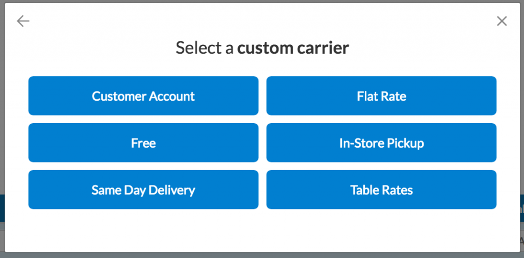 Select a custom carrier type