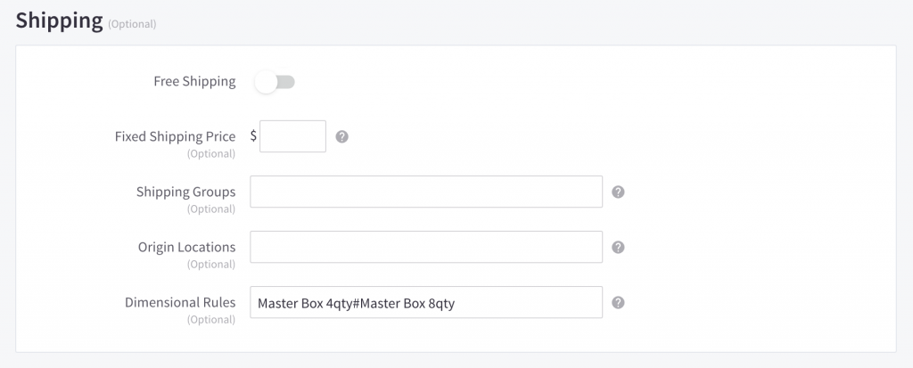 Assigning ShipperHQ Master Packing Box to products in BigCommerce