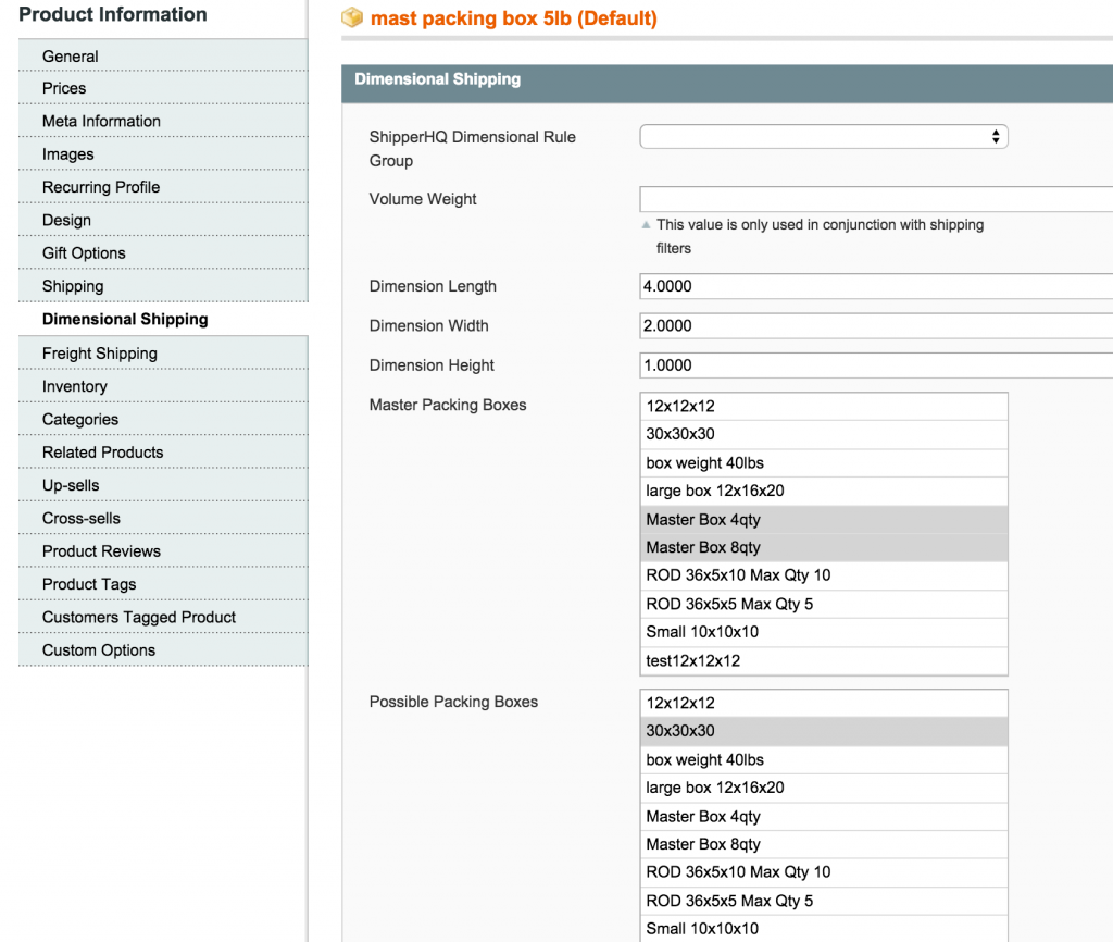 Master Boxes Magento