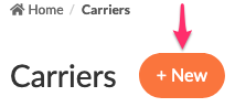 Click New to configure a new carrier.