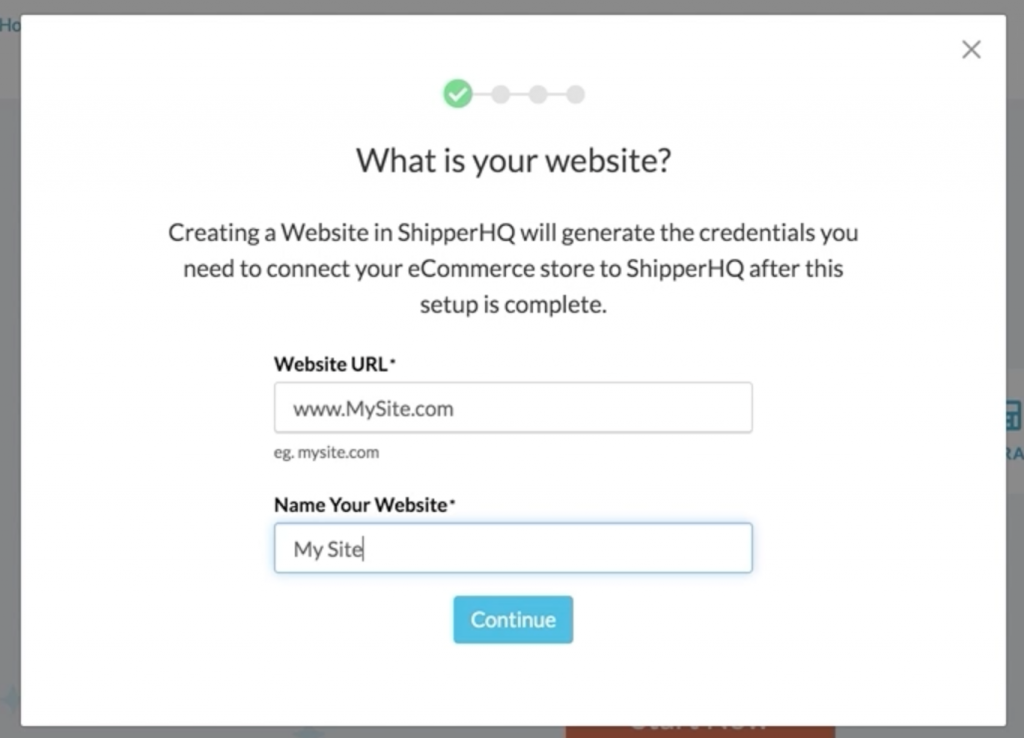 Setting to configure your website in ShipperHQ.
