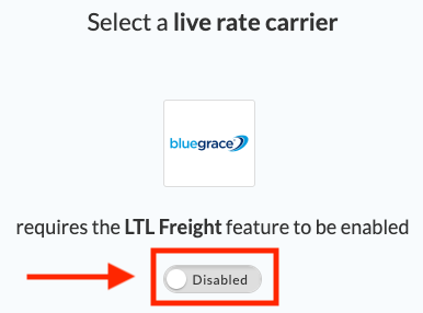Enable to use BlueGrace Logistics LTL Freight in ShipperHQ