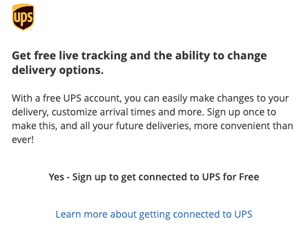 UPS Account Sign up