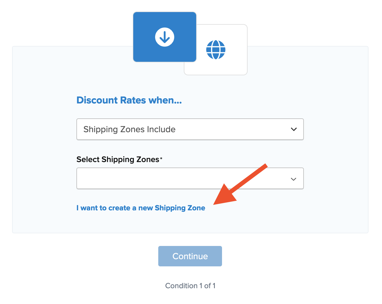 Location to create new shipping zones for the rule if need be.