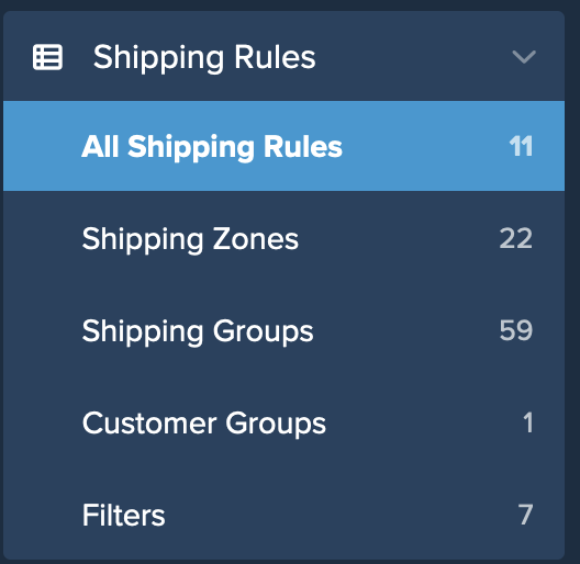 Location of All Shipping Rules under Shipping Rules menu on the dashboard.