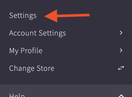 Find settings in BigCommerce dashboard