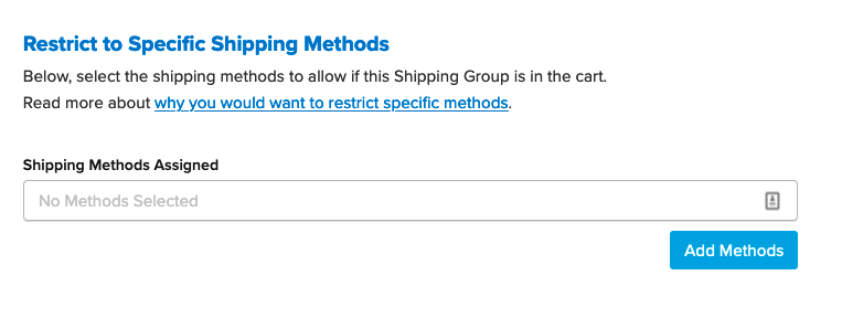 Restrict shipping group to specific shipping methods