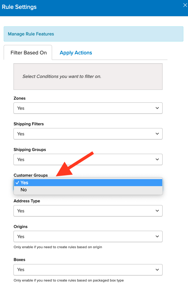 Location to enable Customer Groups for shipping rules.