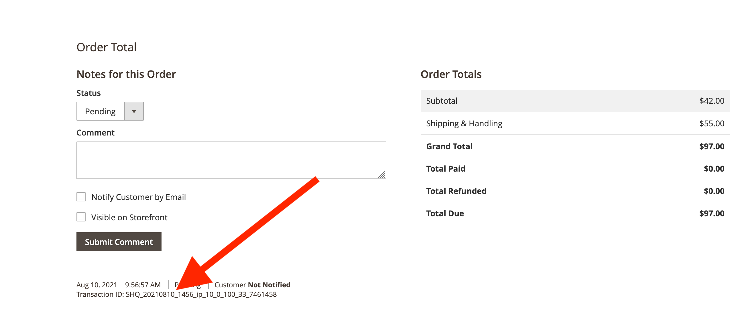 Location to find Transaction ID on a order in Magento 2 and Adobe Commerce.