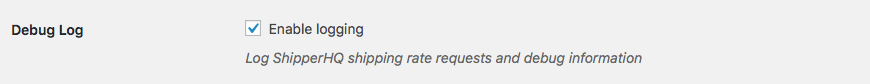 Setting to enable logs in WooCommerce.