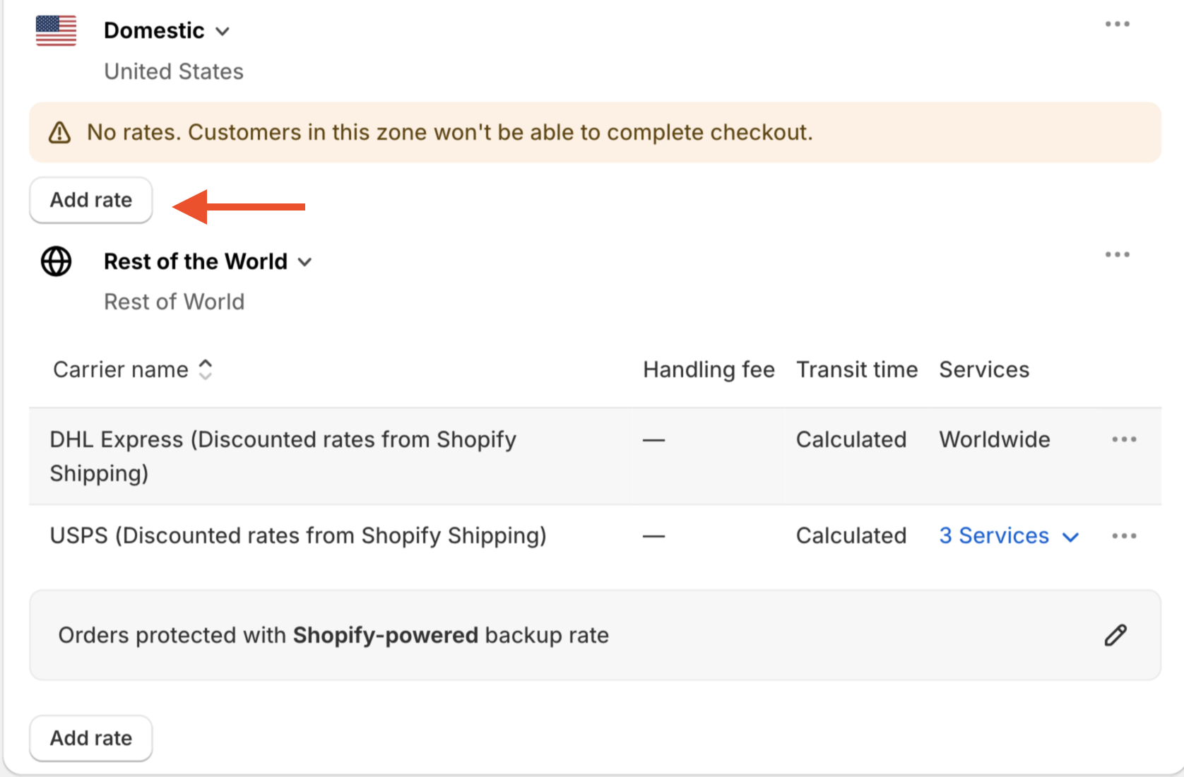 Add ShipperHQ Rates to Shopify Zone